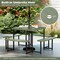 Costway Picnic Table Bench Set for 4-8 People with Umbrella Hole All-Weather HDPE Tabletop Black/Gray/Green/White